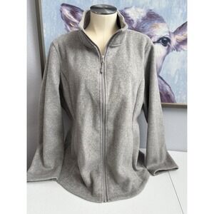 32 Degrees Heat Women's XL Light Gray Thick Full Zip‎ Fleece Flannel Jacket